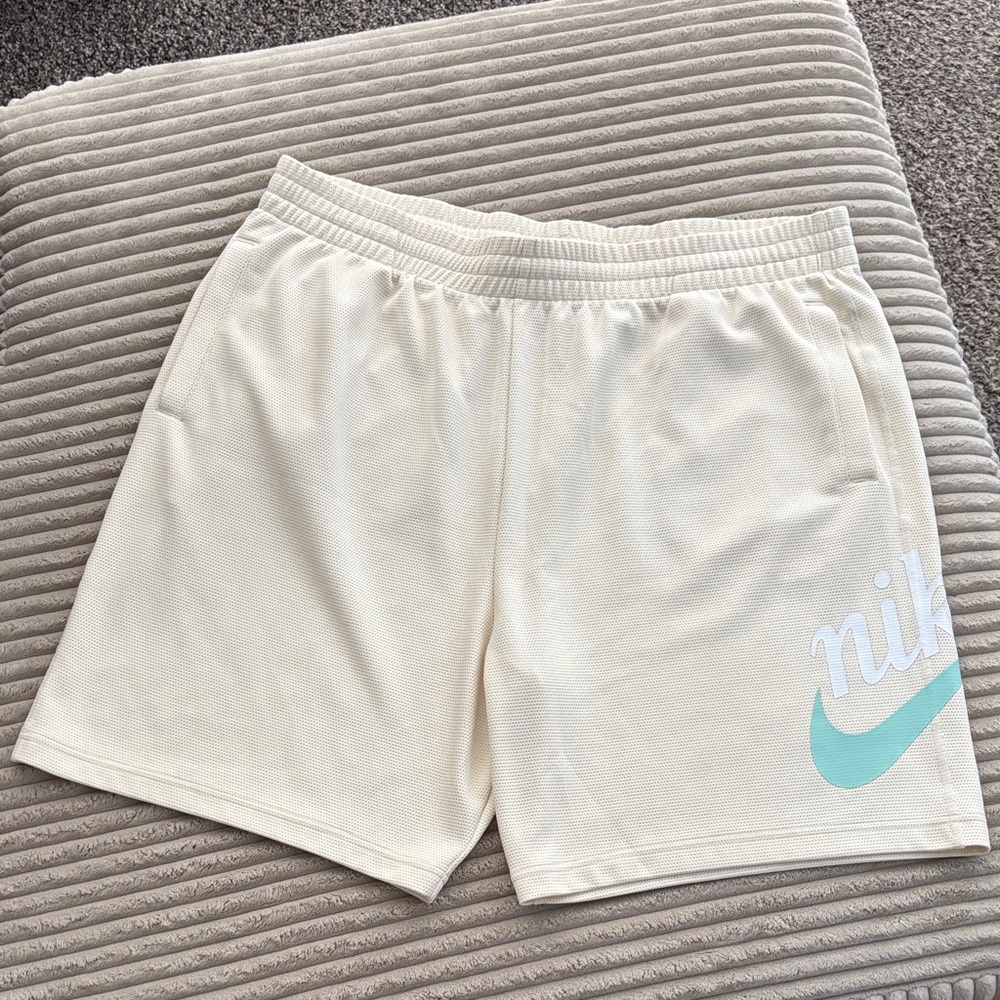 Nike Off-White Shorts with Aqua Logo